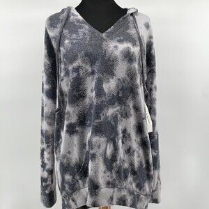 Theo & Spence Hoodie Tye Dye V Neck Soft Warm Sz S NWT